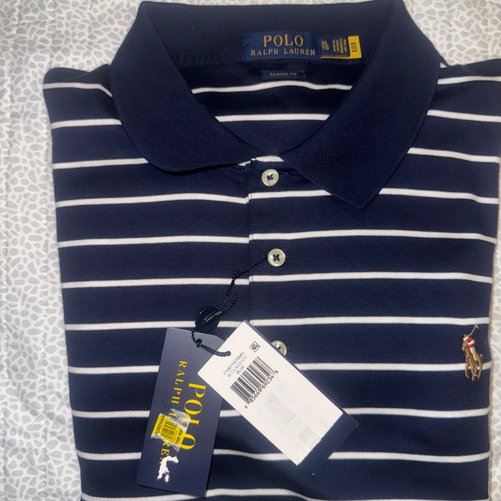 Polo by Ralph Lauren Blue and White Striped Polo Shirt